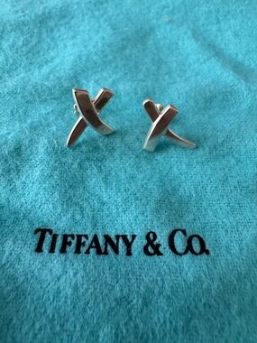 Tiffany & Co. Paloma Picasso Graffiti X Sterling Silver Earrings